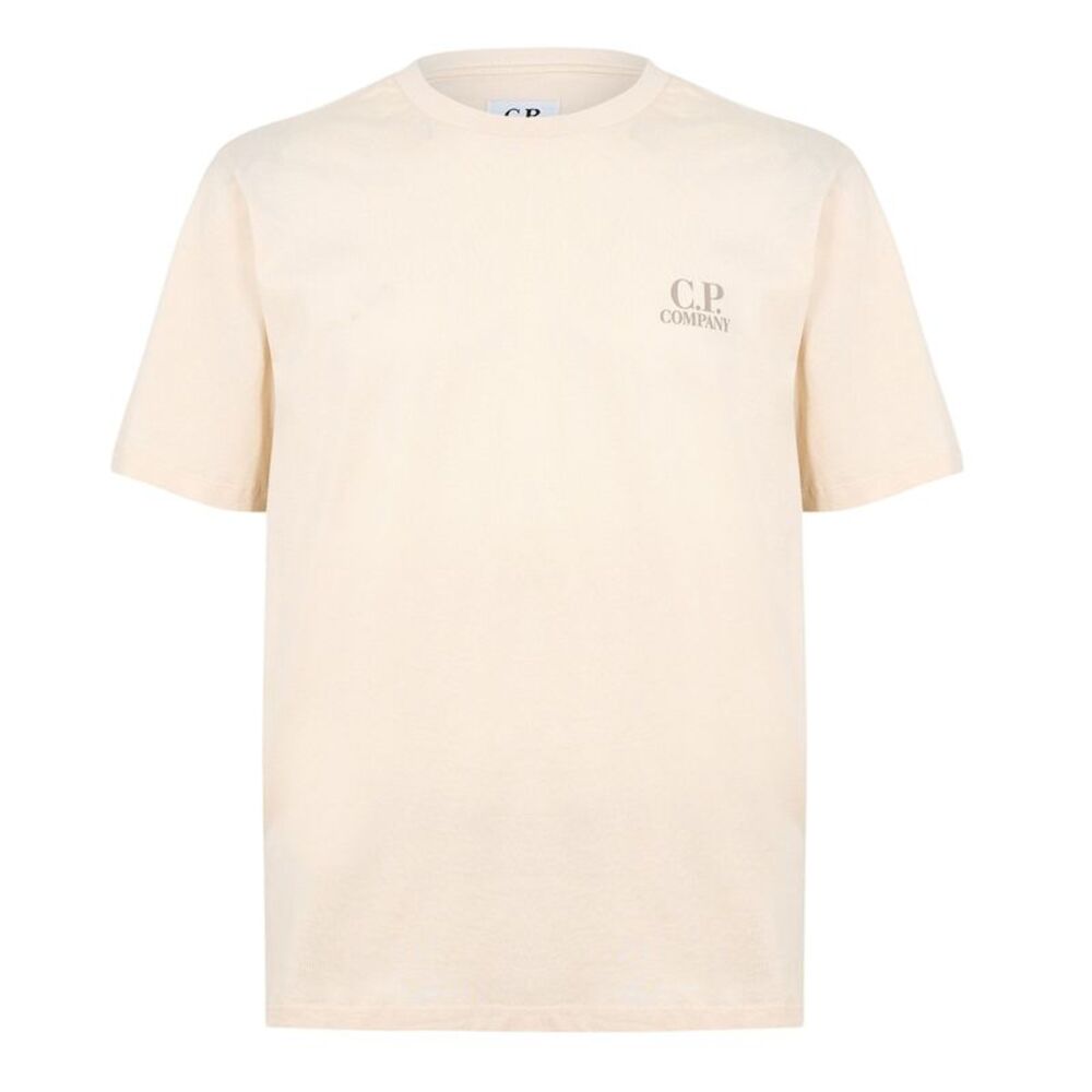C.P. Company Mens Double Logo Cotton Relaxed Fit Casual T-Shirt / Frozen